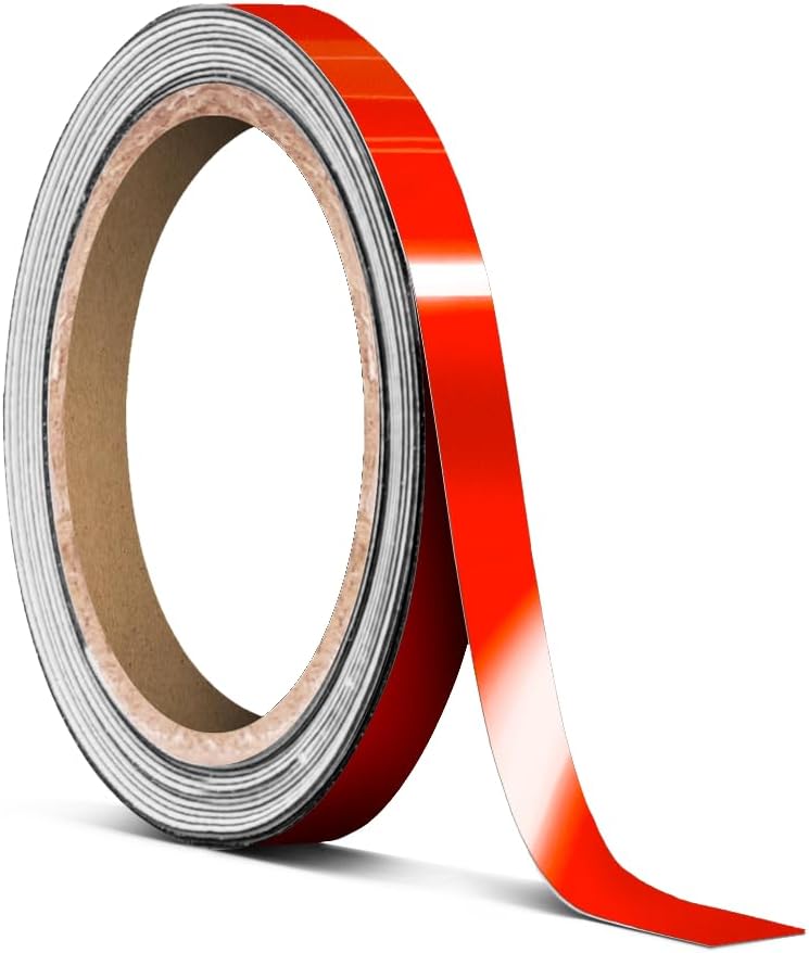 VViViD Vinyl Tape Pinstripe Red Reflective Gloss Adhesive Automotive Film (1/4" x 20ft)