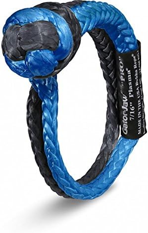 Bubba Rope 176745-PROBB Heavy Duty 7/16" Synthetic Soft Shackle Gator Jaw PRO Breaking Strength of 52300 lb with UHMPE Plasma in Blue and Black, Accessory Ideal for Recovery and Towing Stuck Vehicle