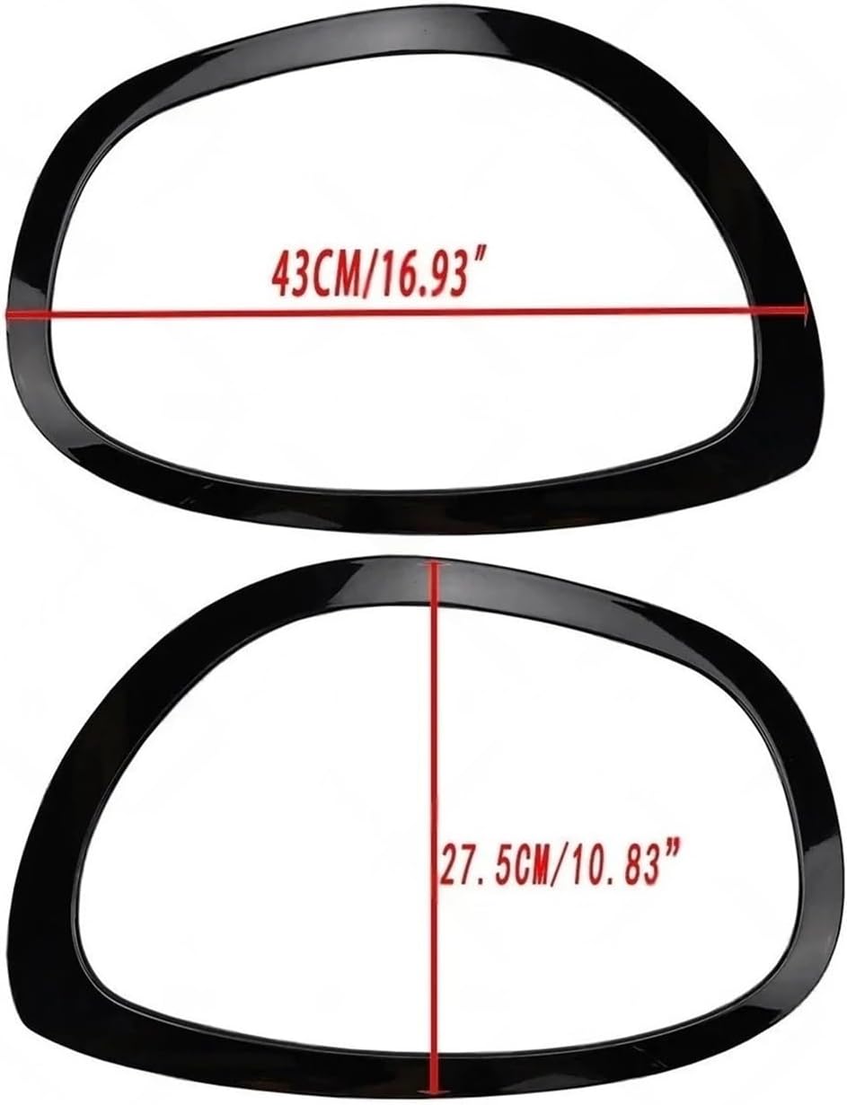 Compatible For 2017-2021 F60 BMW Mini Cooper Countryman Chrome Headlight Trims Cover Rings 51137388117 51137388118 51138739351 51138739352(Black L and R)