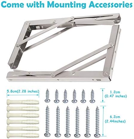 clt 18'' folding shelf brackets max. load 440, package contents