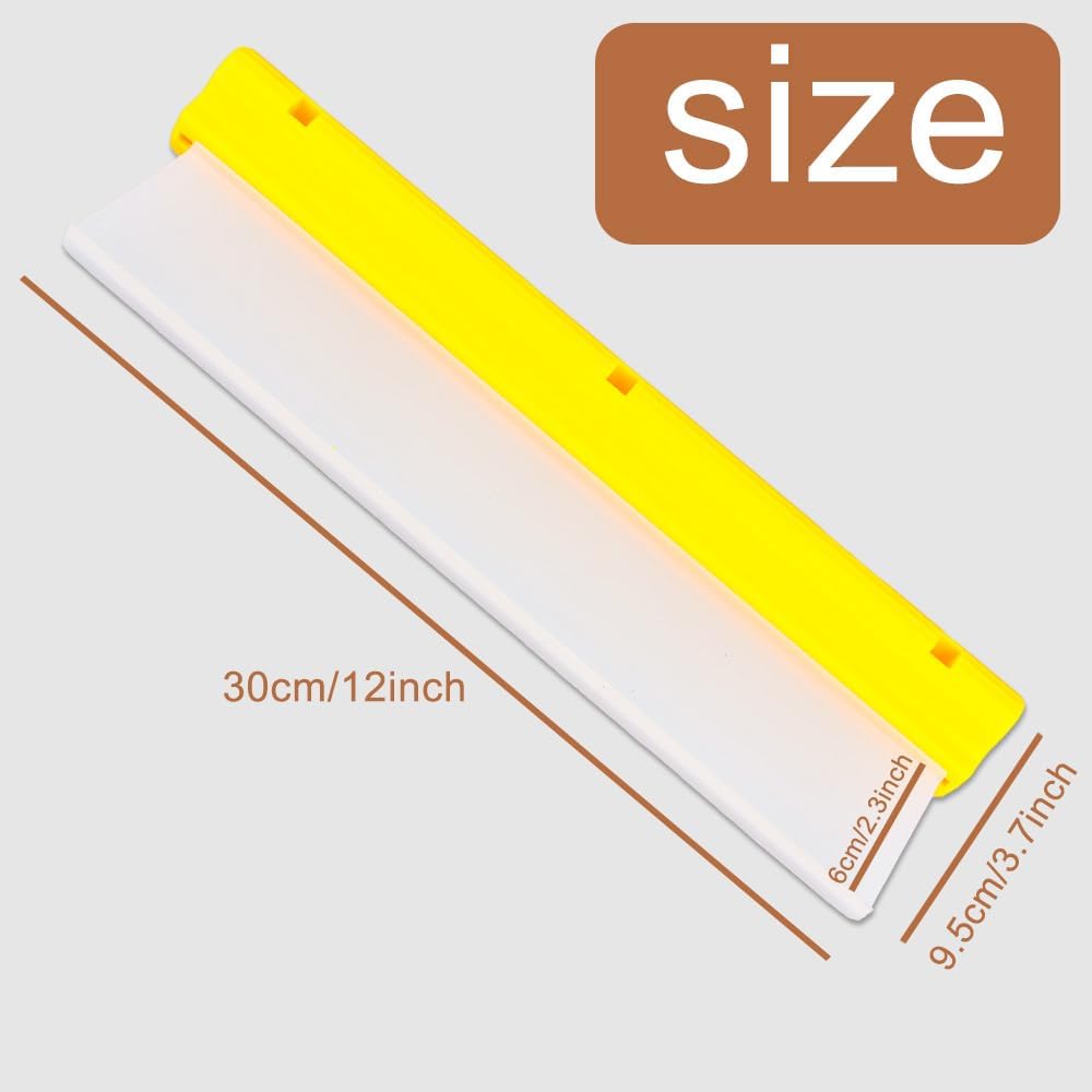 Car Squeegee,12 inch Silicone Automotive Water Wiper for Drying,Flexible Auto T-Bar Water Blade for car, Windshield, Glass, Window, Bathroom(Yellow)