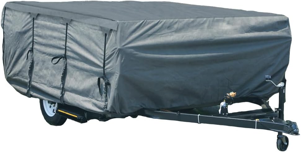GEARFLAG Pop-up Camper Cover fits 14' - 16' Reinforced Windproof Side-Straps, Anti-UV Water-Resistance Heavy Duty Triple Layers for Trailer RV (Fits 14' - 16')