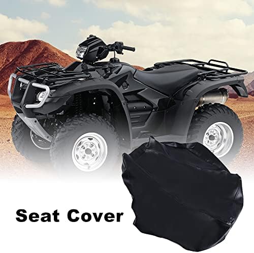 PIT66 Seat Cover Compatible with Honda Rubicon 2005-2011/ Fit Foreman 500 | Black, PVC Synthetic Leather, ATV Replacement Seatcover Fit Rubicon 2005-2011/Fit 500 ATV Black Seatcover (Cover only)