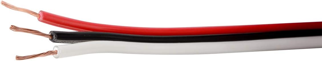 GG Grand General 55302 Parallel Primary 3-Wire 25ft Roll with Spool for trucks, automobile and more –Black, Red & White
