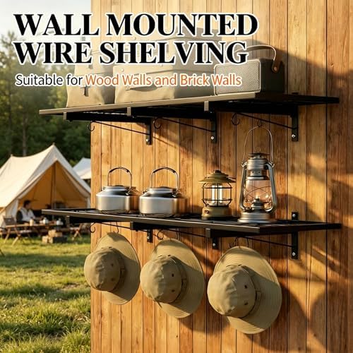 garage wall shelving, 46" × 12" wall mounted shown in use