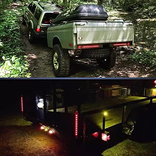 11 LED Red Trailer Brake Tail Light, 2 Pack 16” LED Bar Stop Turn Signal Tail Lights Waterproof Third 3rd Brake Strip Red Light for Marine Boats Golf Cart Offroad Truck RV UTV ATV