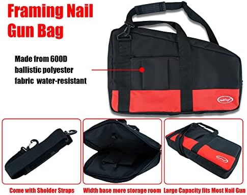 melotough heavy duty framing nail gun tool bag, close-up detail