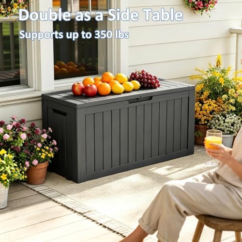 easyup outdoor storage box 100 gallon waterproof resin, package contents