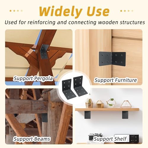 4"x4"x3-1/8 heavy duty steel corner bracket, l right, side view
