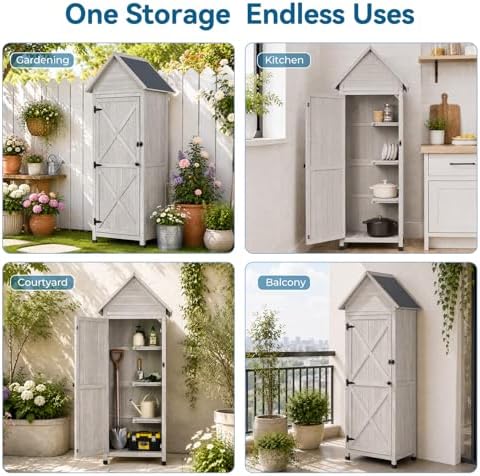 narrow outdoor storage cabinet, 67" wooden vertical garden on a desk or shelf