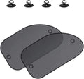 2 PCS Car Side Window Sun Shade, High Density Net Window Sunshade with 4 Suction Cups, Daily Use Reduces Glare Car Window Sun Screen, Universal for Most Cars (Black)