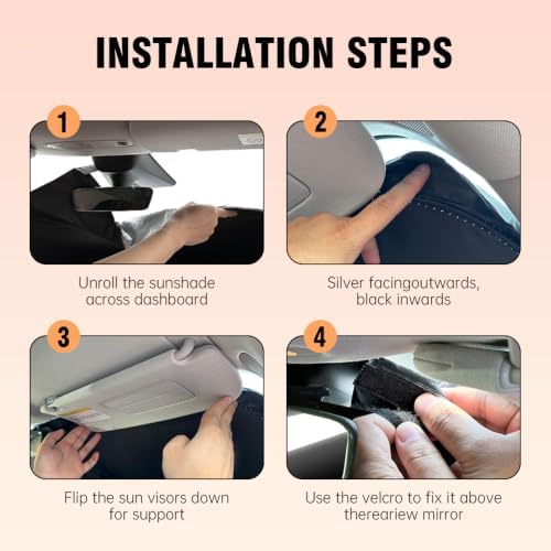 Car Windshield Sun Shade, Sun Visor Protector 300T, Front Window Sunshade Visor for Ford Expedition 2007-2017 Interior Accessories
