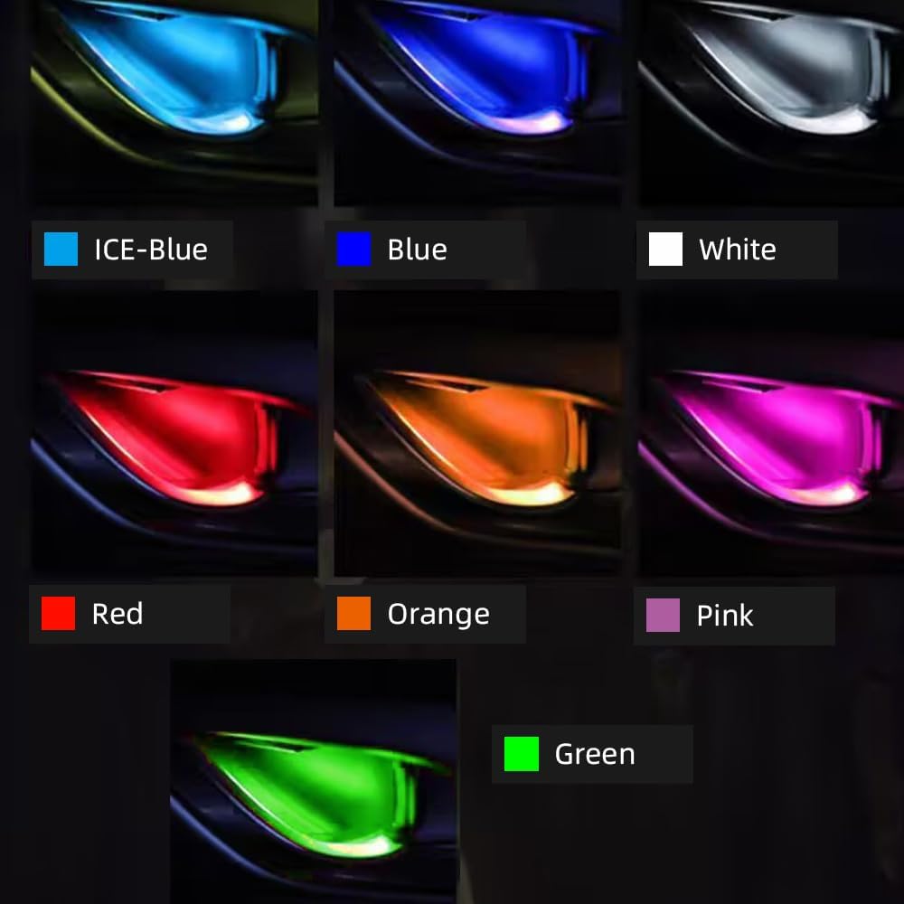 4pcs Green Car Door Bowl Light Mushroom Shaped Luminous Lamp Head LED Light Guide Environmental Decorative Light suitable For RVs Wardrobe Lights Buses Tourist Vehicles Beach Bikes Motorcycles