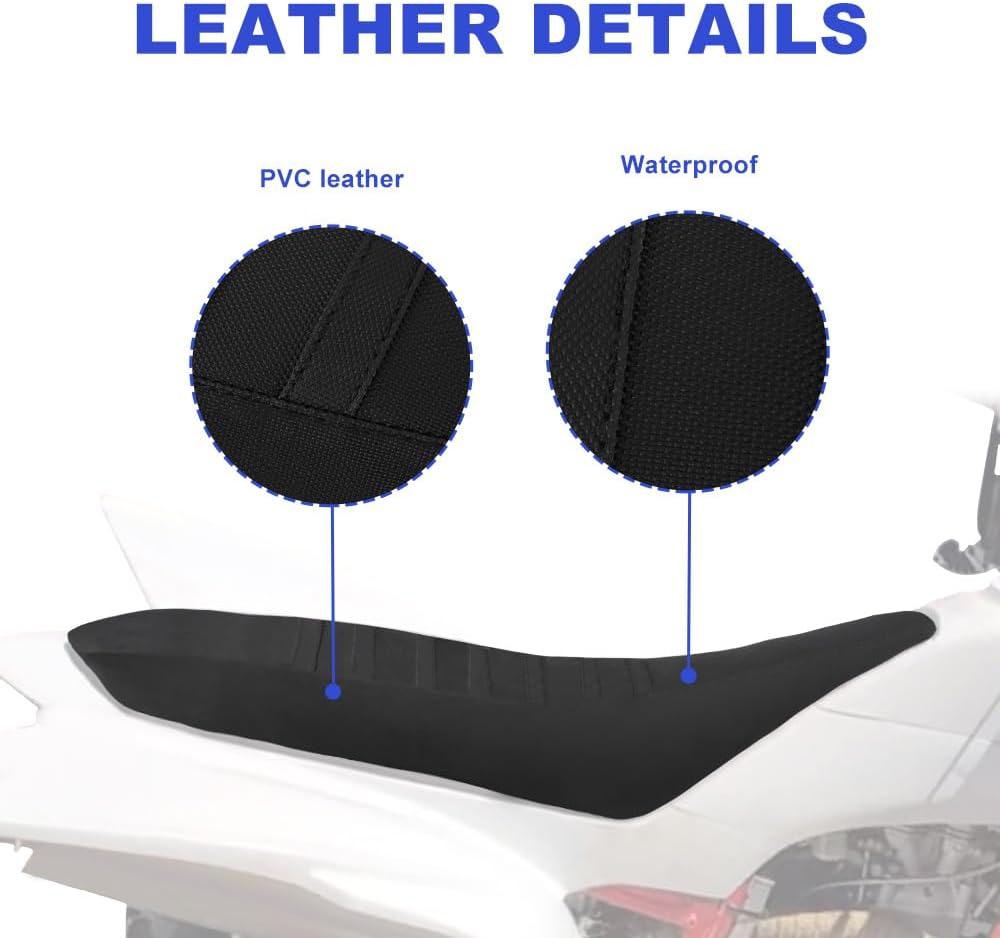 Non-Slip Seat Cover Waterproof Leather Striped Grip Gripper Seat Cushion Cover Fit for YFZ 450 2004-2013