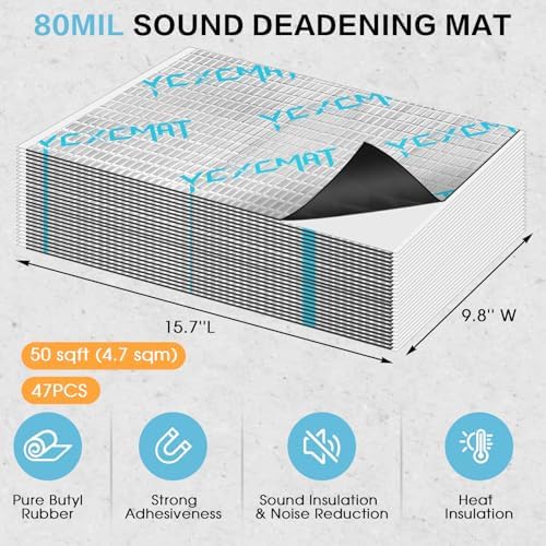 80 mil butyl sound deadening mat for car shown in use