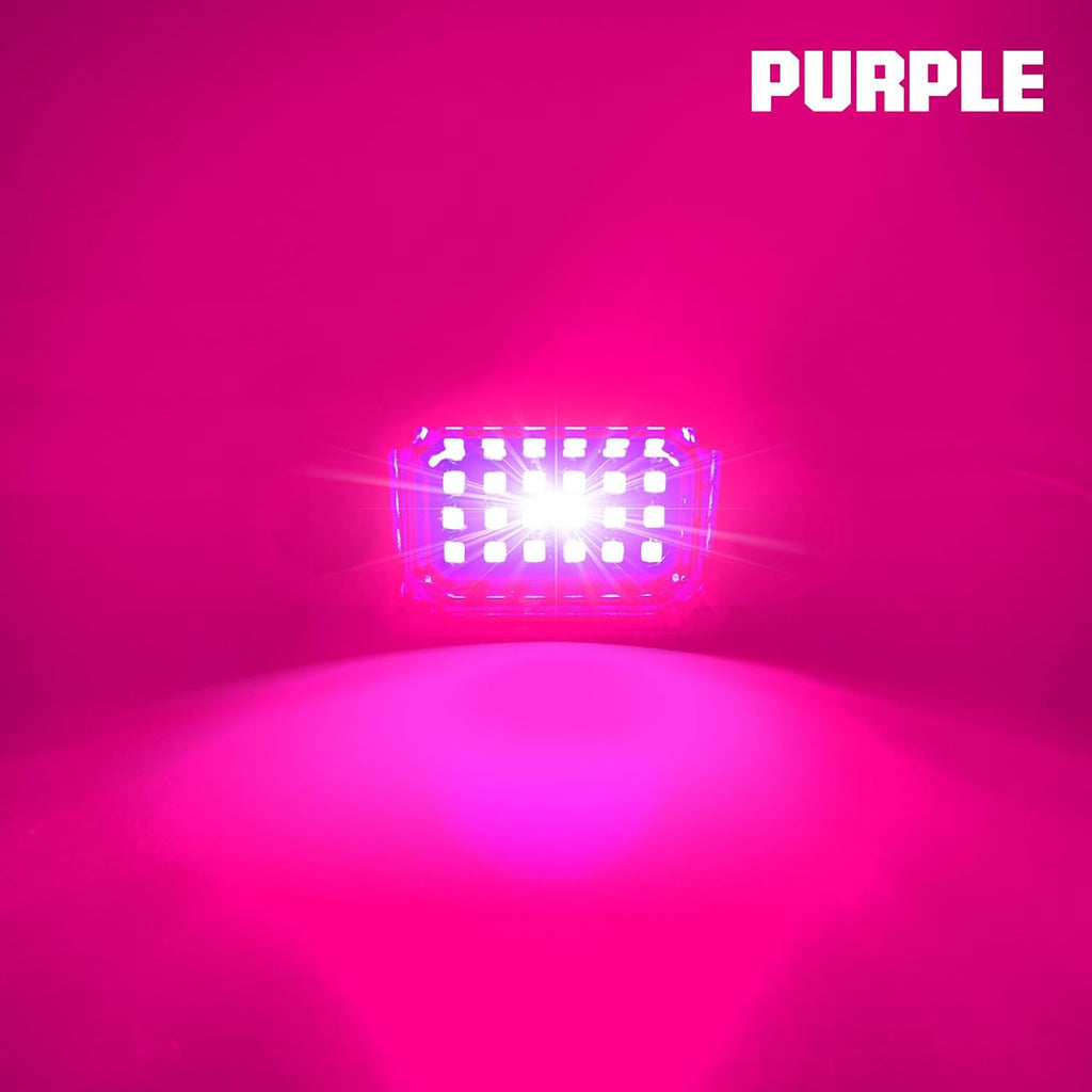 4 Pods Purple Rock Lights 24 LEDs Chips Waterproof Neon Trail Rig Lamp Underglow Light for Car Truck Motorcycle SUV ATV UTV