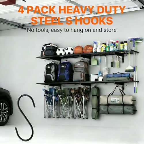 garage wall shelving, 46" x 12" floating shelf on a desk or shelf