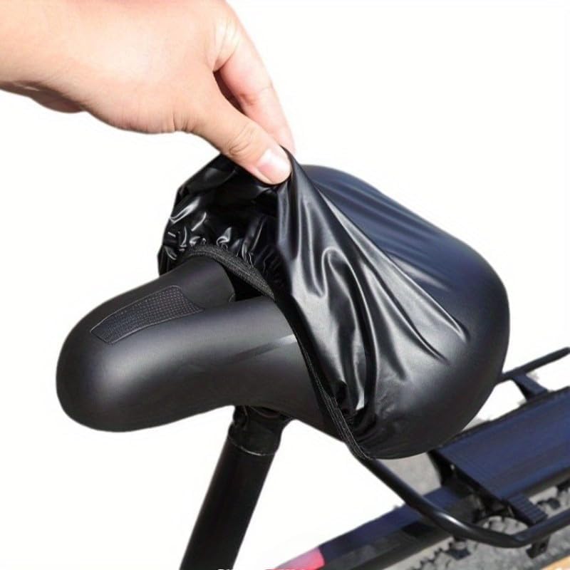 Universal Bike Seat Cover | Heavy-Duty PVC, Sunproof & Corrosion-Resistant, Easy-Clean Design with Non-Slip Base, Bicycle Seats