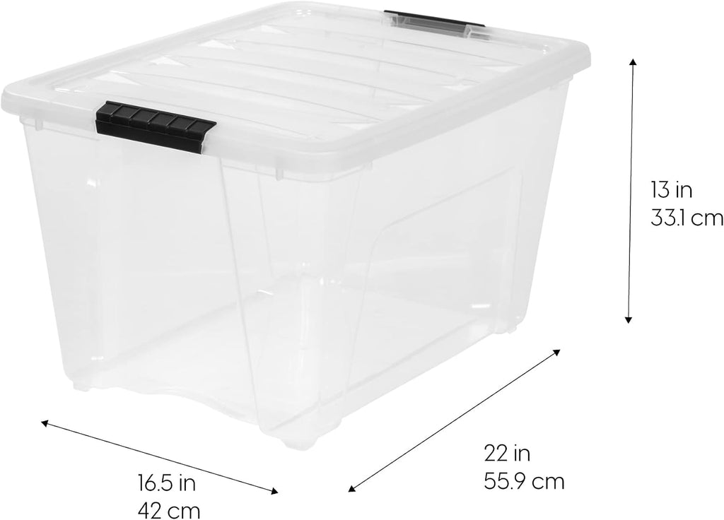 iris usa 6-pack 54 quart storage bins with, close-up detail