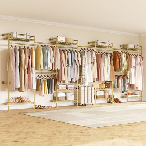 onbrill l7 wall mounted industrial pipe clothing rack shown in use