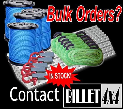 BILLET4X4 Original & Best U.S. (Bigger Truck Recovery) 1-1/2 inch X 30 ft Safety Orange 4x4 Vehicle Recovery Kinetic Rope with Heavy-Duty Carry Bag