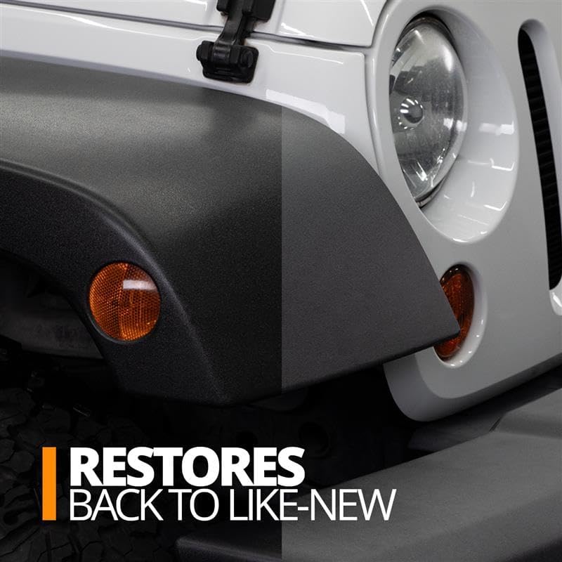 CERAKOTE Rapid Ceramic Plastic Restorer and Protectant Spray - 14 oz - 50+ Wash Rating - Restores Faded Black Trim and Bumpers - Non-Greasy Formula for Cars and Trucks
