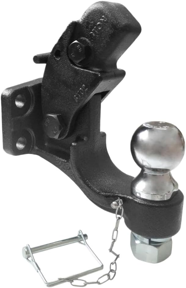 Pintle Hook Combo with 2 Inch Ball Trailer Hitch Towing Capacity 8 TON Compatible with RV Camper Caravan