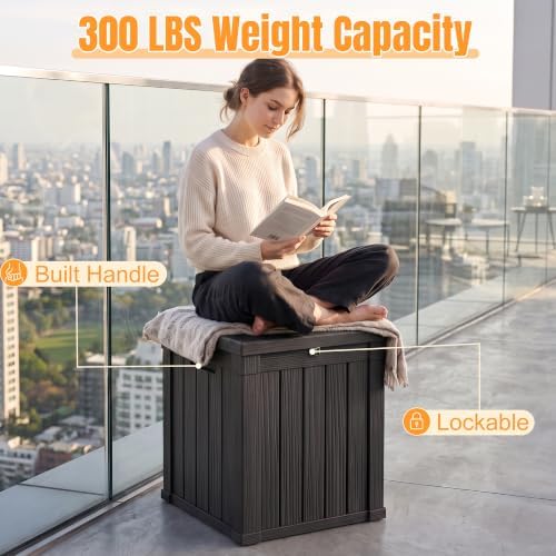 outdoor storage box,70 gallon waterproof resin patio deck, package contents