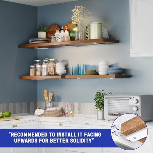 goovilla shelf bracket, floating shelf brackets 8 inch shown in use