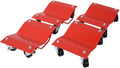 Car Wheel Dolly Set of 4, 6000 LBS Heavy Duty Vehicle Moving Cart with Brakes, Steel Tire Skates with 360° Swivel Casters, Anti-Slip Diamond Plate for Garage Shop Car Truck ATV Moving,Red