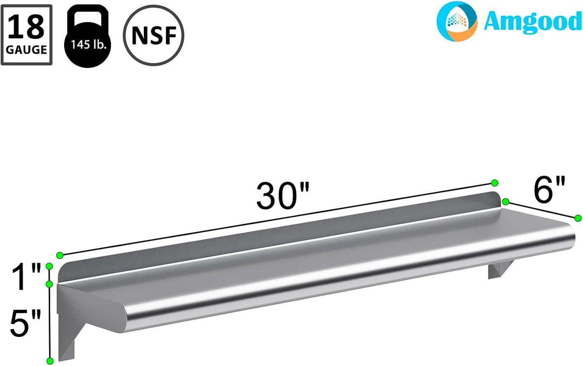 amgood 6 in. x 30 in. stainless steel, close-up detail