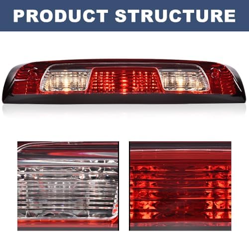 PIT66 3rd Brake light, Fit Chevy Silverado/GMC Sierra 2015-2021 | Rear High Mount Compatible With Chevy Silverado/GMC Sierra 1500 2500 3500 2015-2021 23509162 84900397 Bulb RED