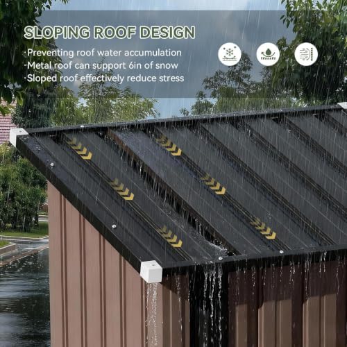 aoxun outdoor storage cabinet shed with floor, small, close-up detail