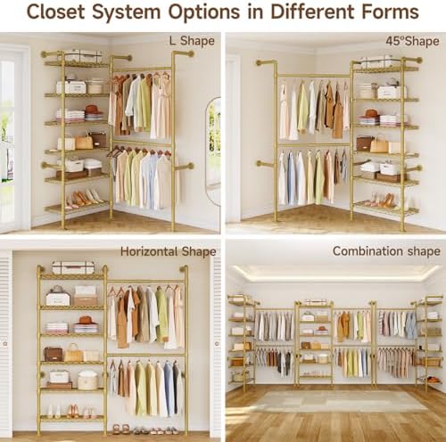 onbrill l2 wall mounted closet system, industrial pipe showing dimensions