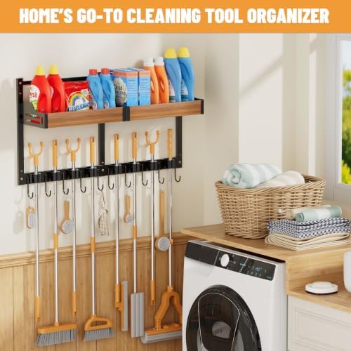 broom holder wall mount, broom and mop organizer, package contents