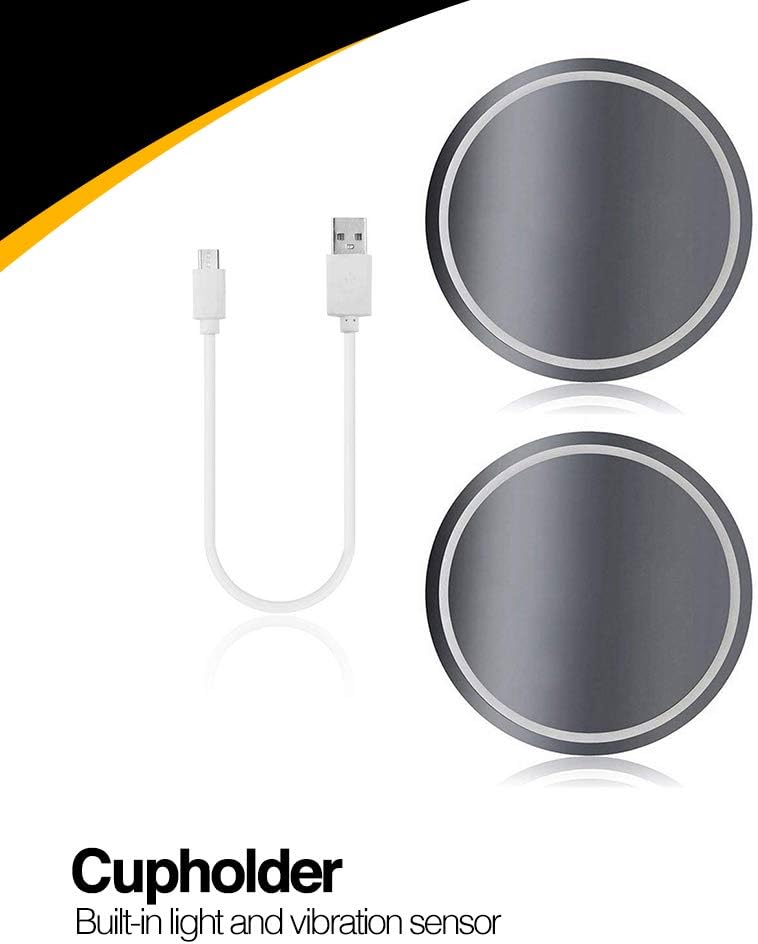 LED Car Cup Holder Mat Pad Waterproof Bottle Drinks Coaster Built-in Light Compatible with Tesla Model X S 3 Y (Multicolor)