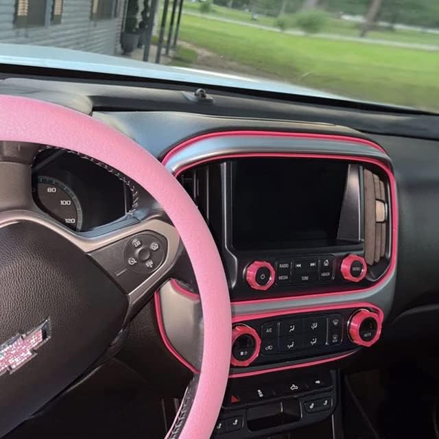 Car Interior Decorative Molding Door Panel Dashboard Gap Trim Strip 10ft (Pink)