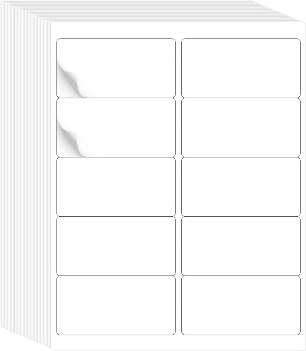 lliked 2"x4" bulk printable white label stickers 5000, main product view