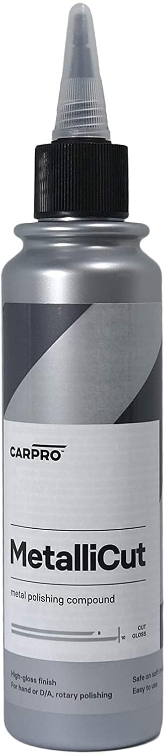 CARPRO Metallicut Metal Polish & Cleaner for Metal, Stainless Steel, Aluminum - Chrome Polish Exhaust Tips, Wheels, Bumpers & Trim - Diamond Powders that Finish to an Extreme Gloss - 150mL (5oz)