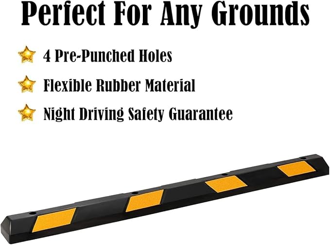 Goplus Parking Block, 72” Rubber Parking Bumpers - Image 4