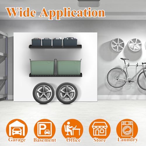 24 inch garage wall shelves, heavy duty wall showing dimensions