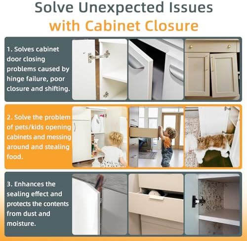 jiayi 12 pack self adhesive magnetic door catch, front angle view