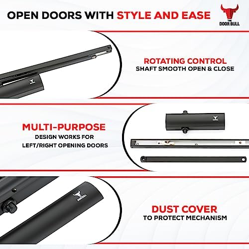 the door bull series 5000 automatic door closer showing dimensions