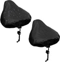 2pcs Waterproof Bike Seat Cover with Drawstring, Protective Water Resistant Bicycle Saddle Rain Dust Cover (Black)