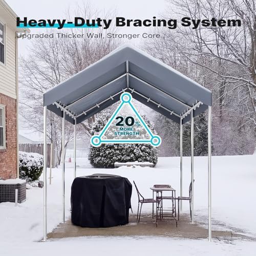 advance outdoor 10x15 ft heavy duty carport potable, side view