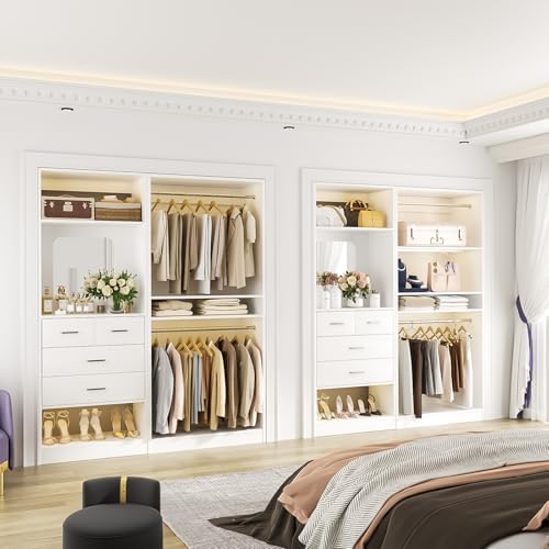 unikito 61" closet system, heavy duty wood closet, package contents