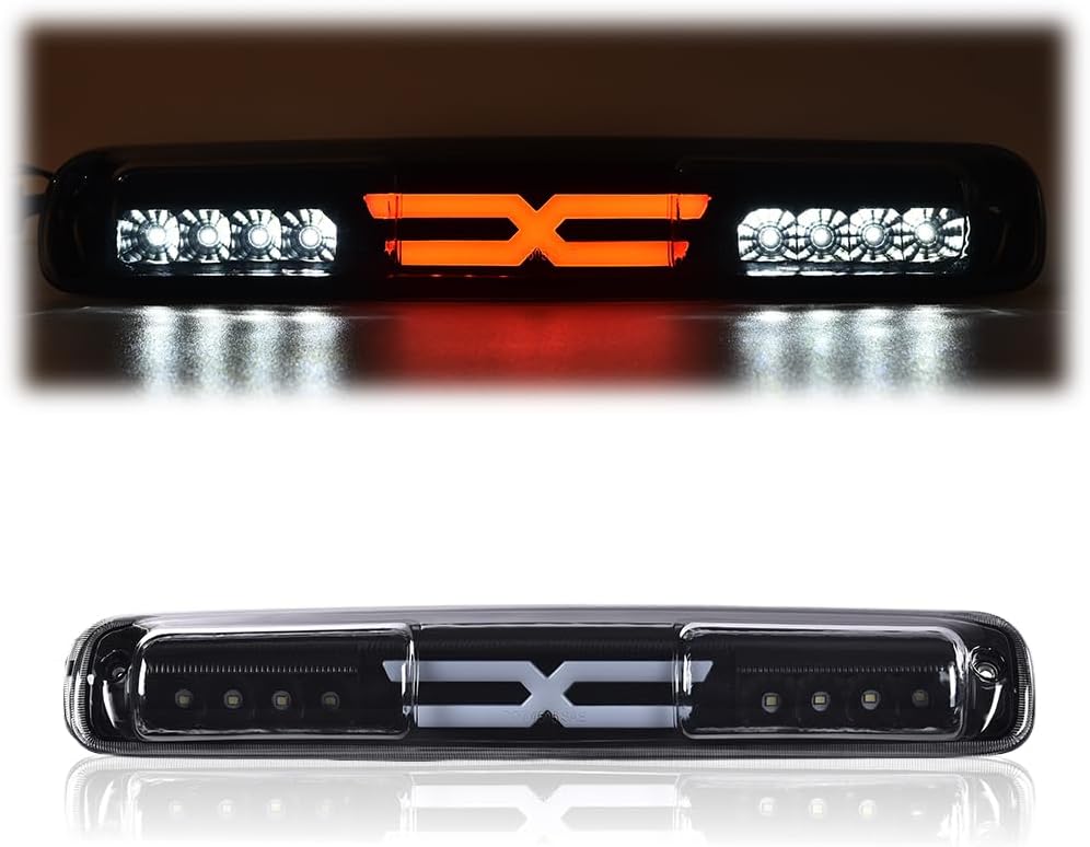 G-PLUS LED Third Brake Light Fit 1999-2007 Chevy Silverado GMC Sierra | High Mount Stop Light Cargo Light,Fit 1999-2007 Silverado/Sierra 1500 2500 3500 HD,Smoke Lens Black Housing,5978318