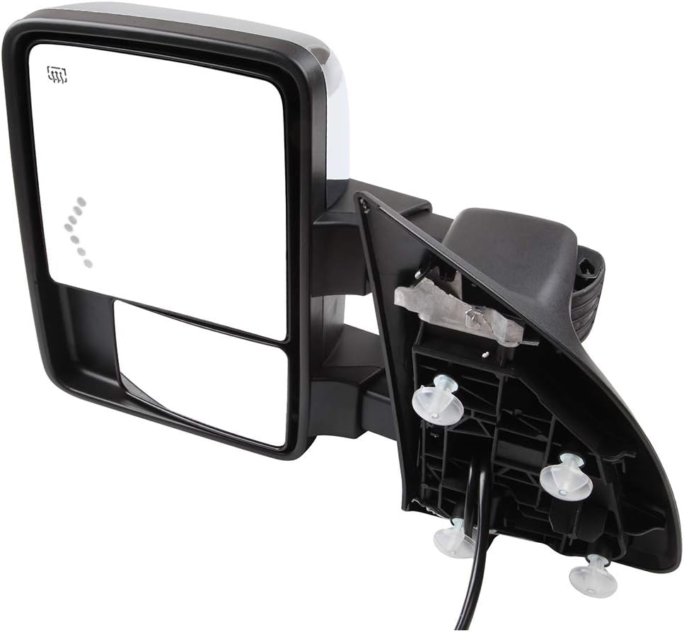 A Pair Heated Towing Mirrors Fits 2003-2007 for F250 for F350 for F450 for F550 Super Duty Series, Power Adjusted View Mirror with LED Turn Signal Light