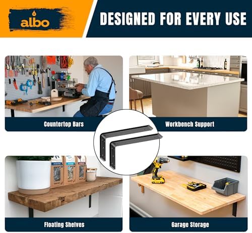 albo 16 inch countertop brackets, 2 pack heavy, package contents