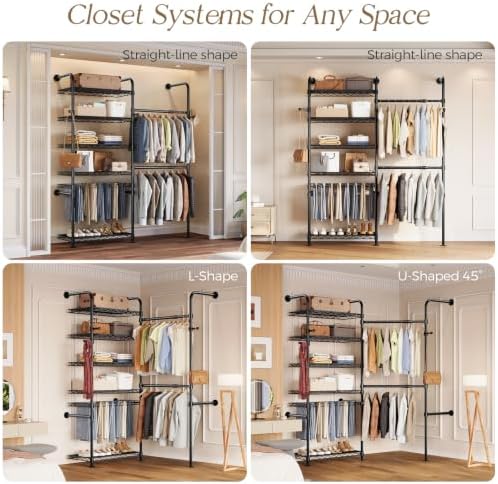 closet organizers wall mounted closet system, 2-row heavy showing dimensions